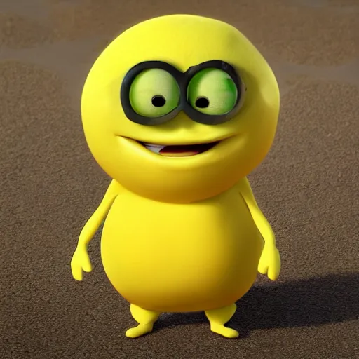 Image similar to a lemon character in the style of pixar, 4k, octane render