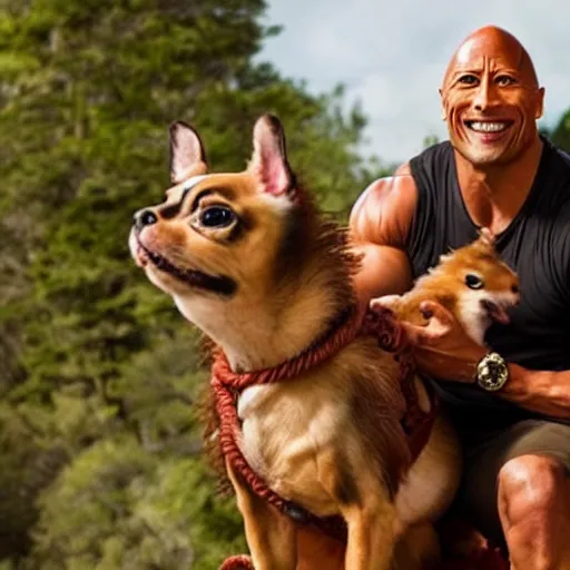 prompthunt: dwayne the rock johnson's face on the body of a kangaroo