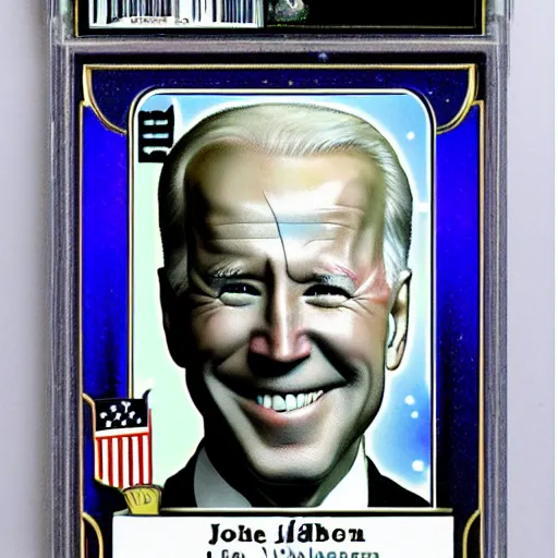 Image similar to holographic joe Biden baseball card