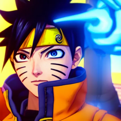 Prompt: a screenshot of naruto as tracer in overwatch, portrait, fantasy, beautiful face, vivid colors, elegant, concept art, sharp focus, digital art, hyper realistic, 4 k unreal engine, highly detailed, hd, dramatic lighting by brom, trending trending on art - station