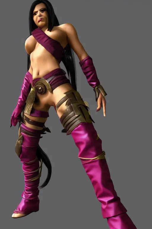 Prompt: mileena from mortal kombat 3 d render