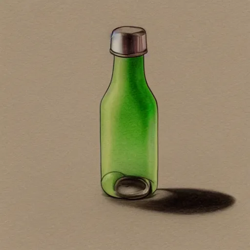 Image similar to planet earth inside a bottle, pencil drawing, dynamic lighting