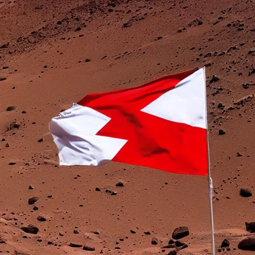 Image similar to albanian flag on mars