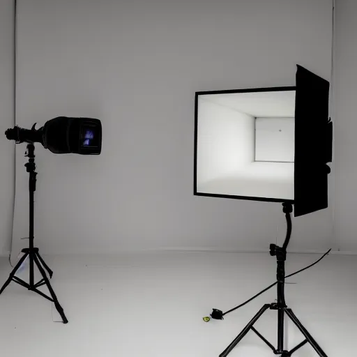 Prompt: an ultra high definition professional studio quality photograph. the photo is set in a plain empty white studio room with a plain white plinth in the middle of the room, a mobile phone is on top of plinth in the centre of the photograph. three point light.