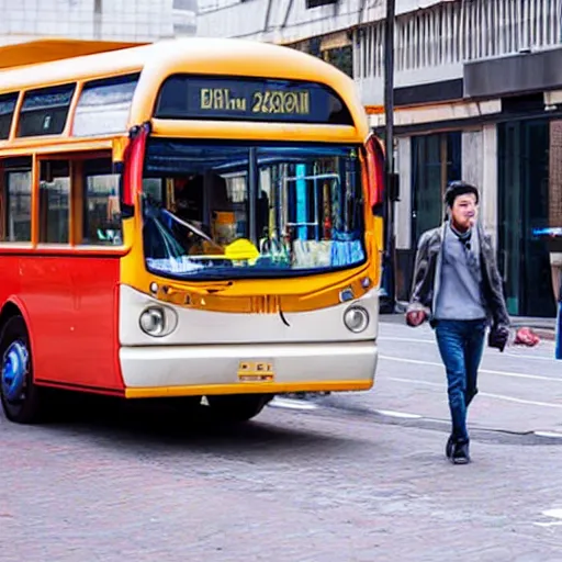 Prompt: walking bus, bus with legs instead of wheels, bus on long mechanical legs