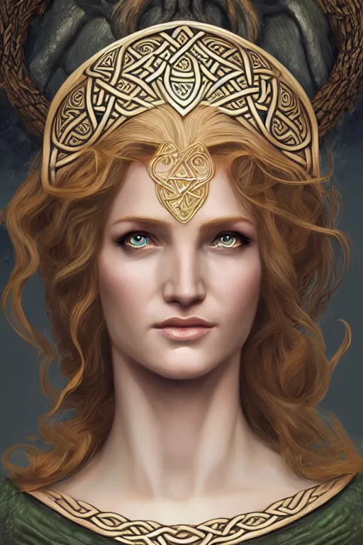 Prompt: portrait of celtic goddess Diana, middle shot, digital art, highly detailed, intricate, sharp focus, Trending on Artstation, HQ, unreal engine 5, 4K UHD image, by brom, loish, ross tran, artgerm