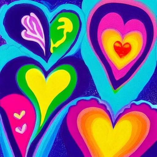 Prompt: “ what is love, painted by lisa frank ”