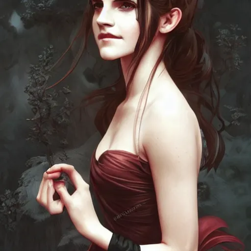 Image similar to ultra realistic illustration, emma watson vampire anime, intricate, elegant, highly detailed, digital painting, artstation, concept art, smooth, sharp focus, illustration, art by artgerm and greg rutkowski and alphonse mucha