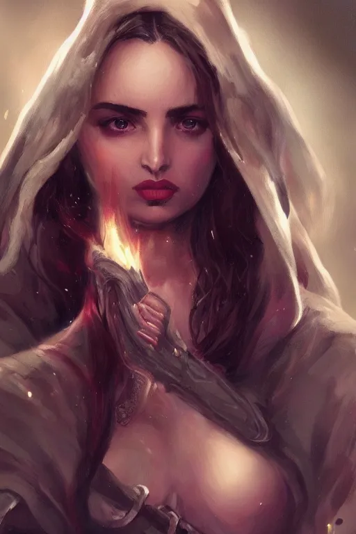 Prompt: ana de armas portrait as a dnd character fantasy art.