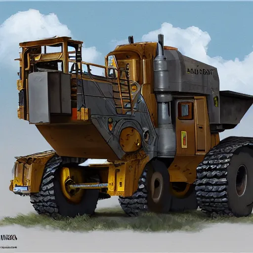 Image similar to concept art of small mining drilling vehicle by Dawid Michalczyk