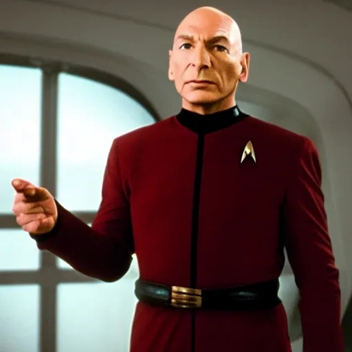 Image similar to Jean-Luc Picard, tv still from Star Trek Picard