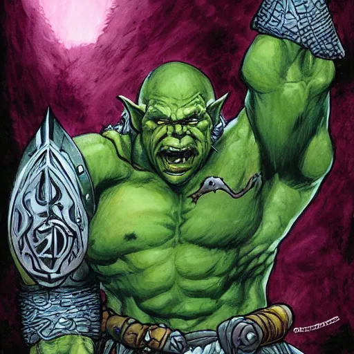 Image similar to dnd orc, by Jim Lee