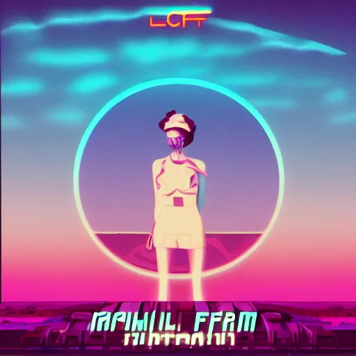 Image similar to lofi vaporwave retro futurism album artwork