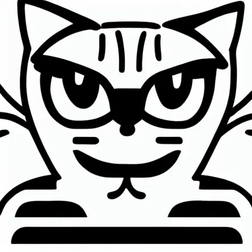 Prompt: cat logo, minimalistic design, bold, sharp, white background, highly detailed, illustration, by simon daniels