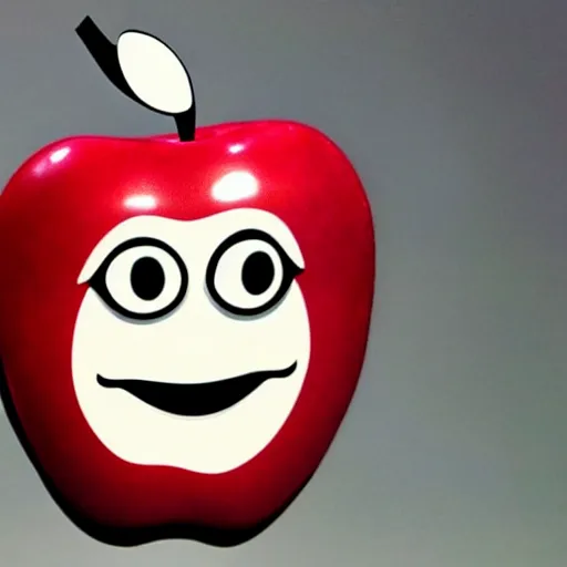 Image similar to an apple with a face looking like tim cook