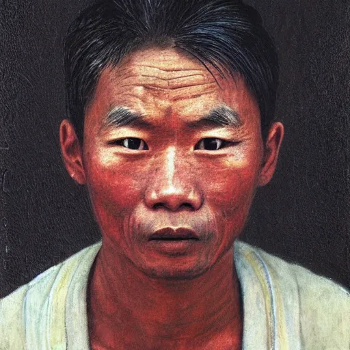 Prompt: a portrait of a man byyongo zhao