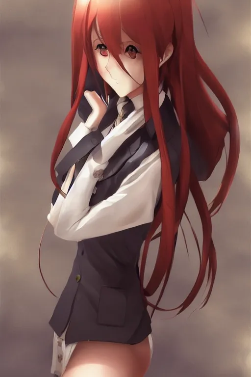 Image similar to Makise Kurisu by krenz cushart