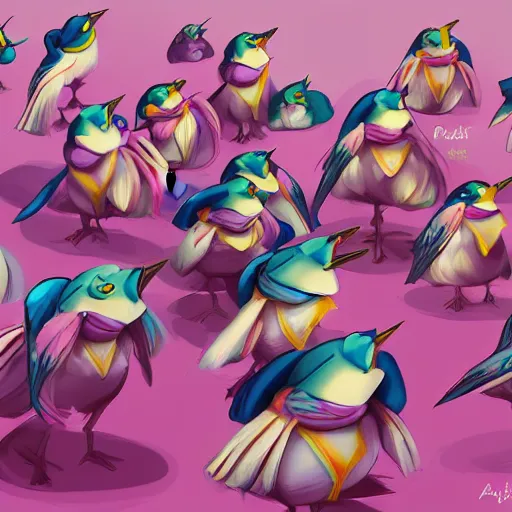 Image similar to Army of Prinnies, digital art, Artstation