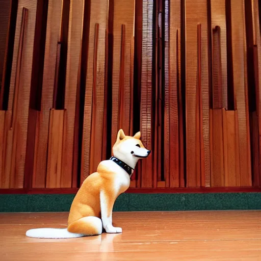 Prompt: shiba inu church