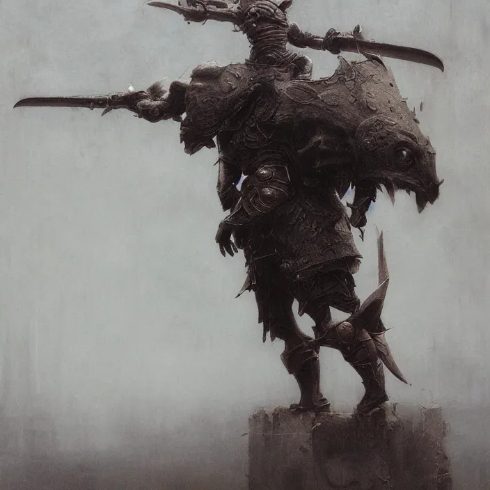 Image similar to minotaur in ancient armor concept, beksinski, ruan jia, trending on artstation