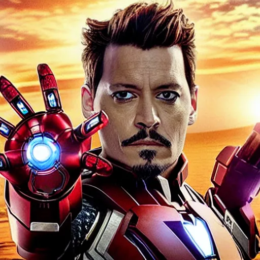 Image similar to “Johnny Depp as Ironman in Avengers: Endgame”