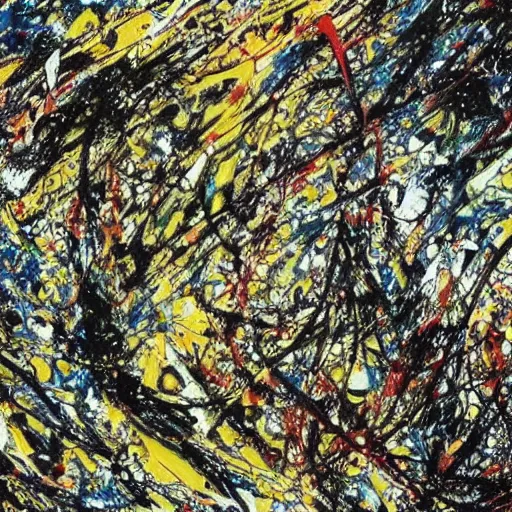 Image similar to colliding galaxies, intricate detail, jackson pollock