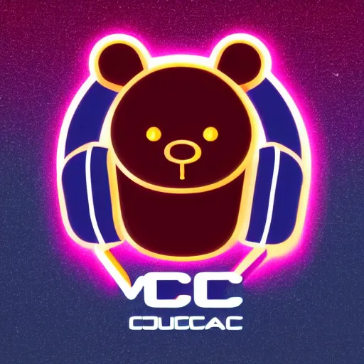 Image similar to iconic vector logo of cute cuddly pink bear with a podcast microphone, melodic, headphones, music, streaming, dreamy, isometric, adorable, octane render, golden ratio, 4k UHD, iconic design