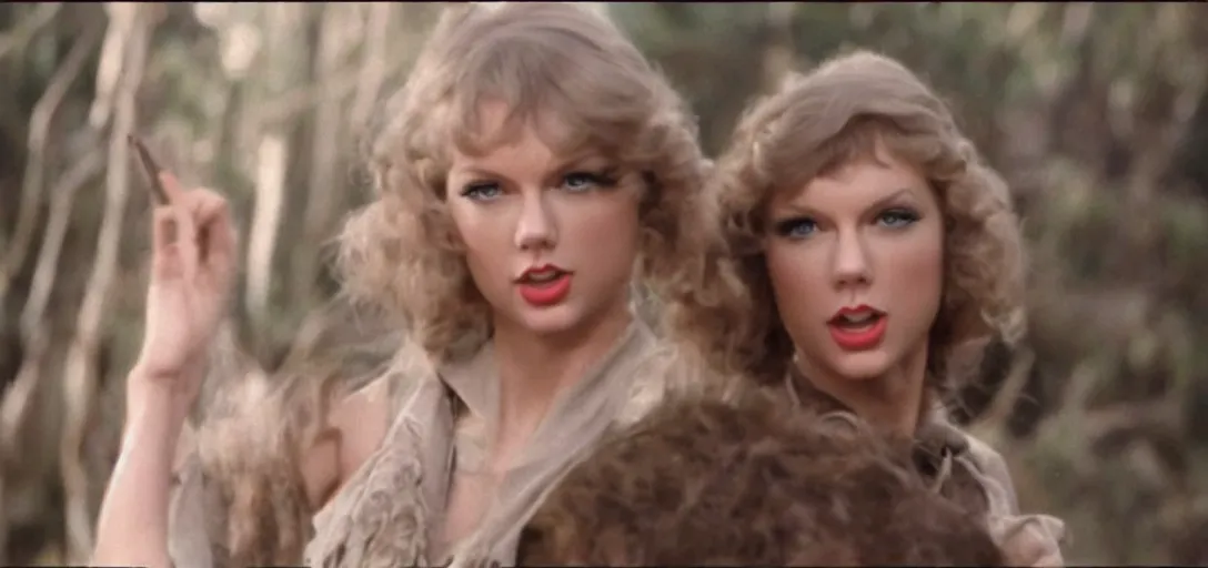 Image similar to a still of Taylor Swift in Return of the jedi 1983