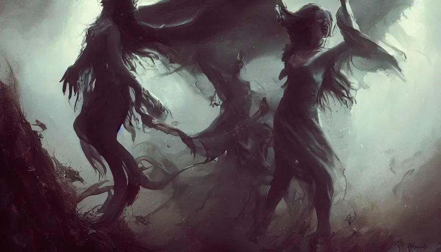 Image similar to A beautiful painting of Mia Sara as a screaming banshee by greg rutkowski and Kalin Popov , Trending on artstation HD.