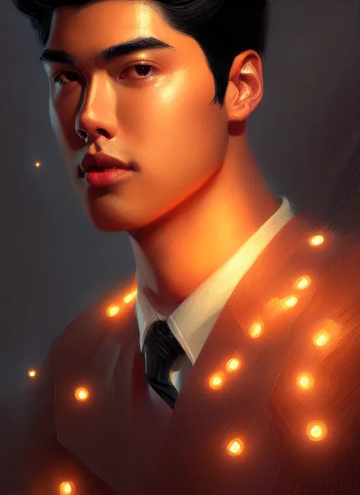 Prompt: portrait of reggie mantle, intricate, elegant, glowing lights, highly detailed, digital painting, artstation, concept art, smooth, sharp focus, illustration, art by wlop, mars ravelo and greg rutkowski