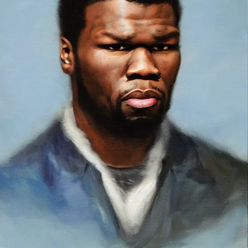 Image similar to 50 cent oilpainting by Akihiko Yoshida