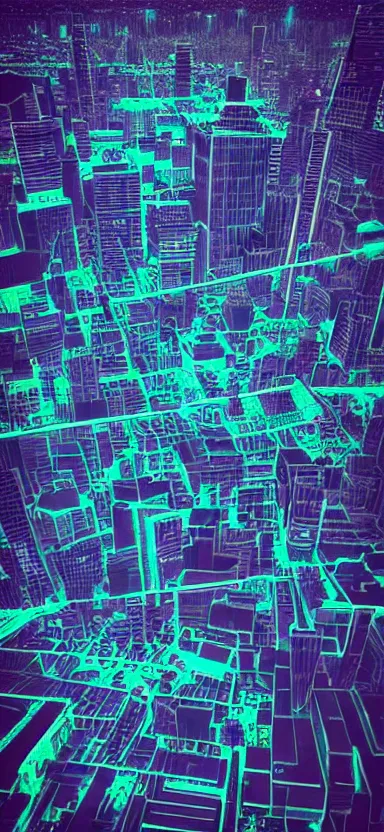 Image similar to “ city of lasers, digital art ”