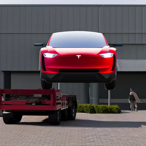 Prompt: tesla hover truck