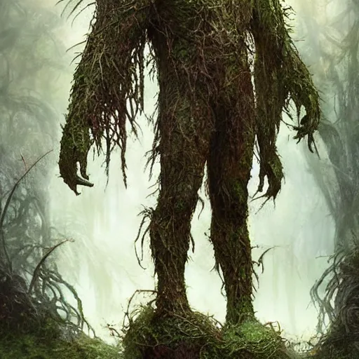 Image similar to swamp thing, ultra realistic, concept art, intricate details, eerie, highly detailed, photorealistic, octane render, 8 k, unreal engine. art by ed binkley and ellen jewett and artgerm and greg rutkowski and alphonse mucha