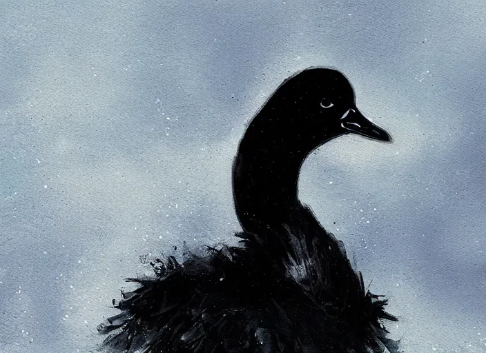 Prompt: splashart of a black swan