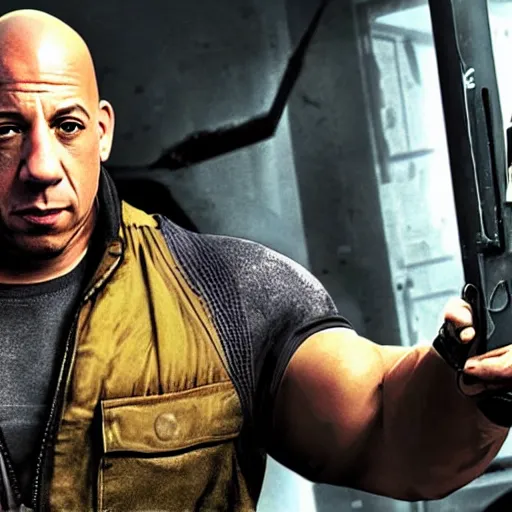 Prompt: Vin Diesel starring in Half-Life 2