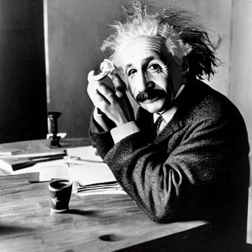 Image similar to photo of einstein eating a banana