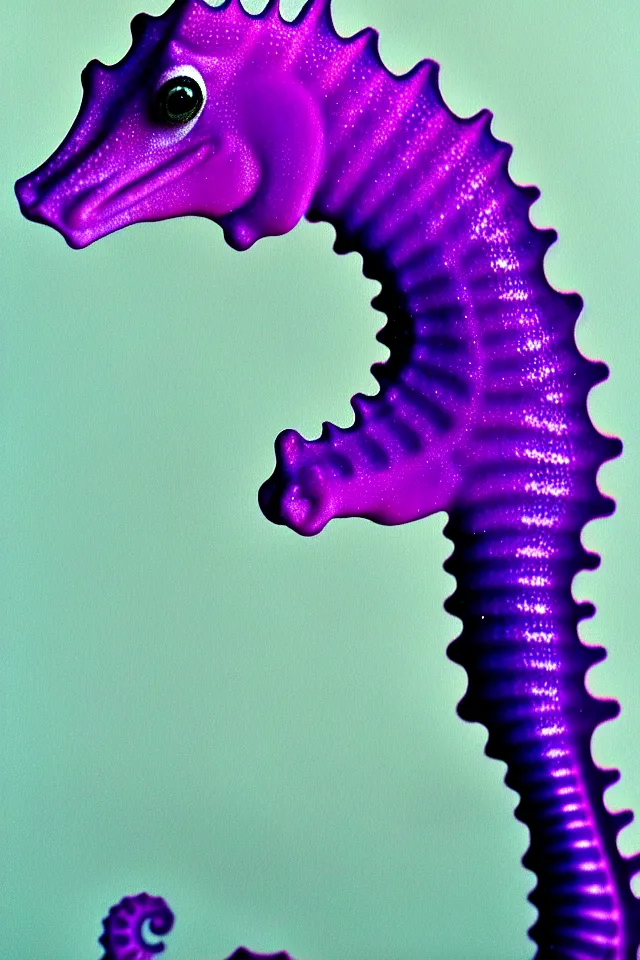 Image similar to a portrait of a purple seahorse by kokaris