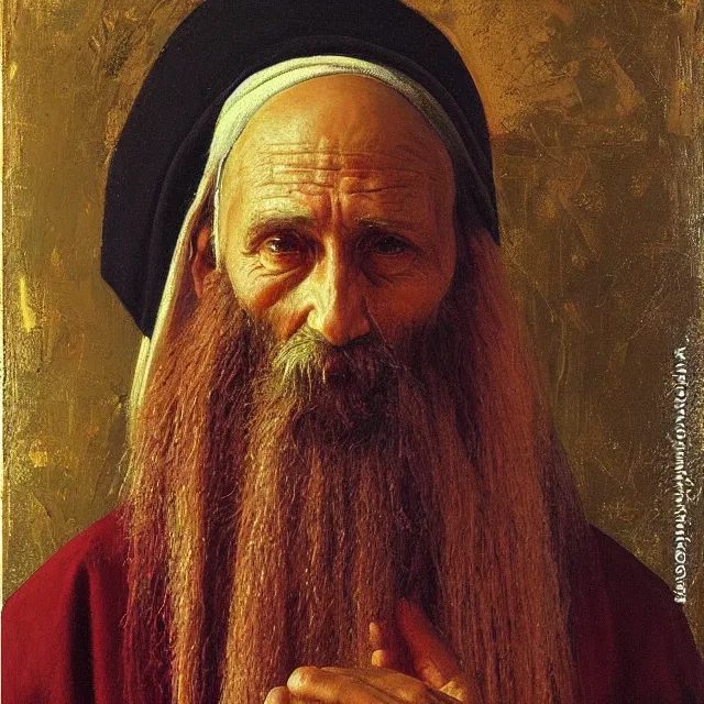 Prompt: “Realist Portrait of an Orthodox Priest by Andrey Shishkin, Oil on Canvas”