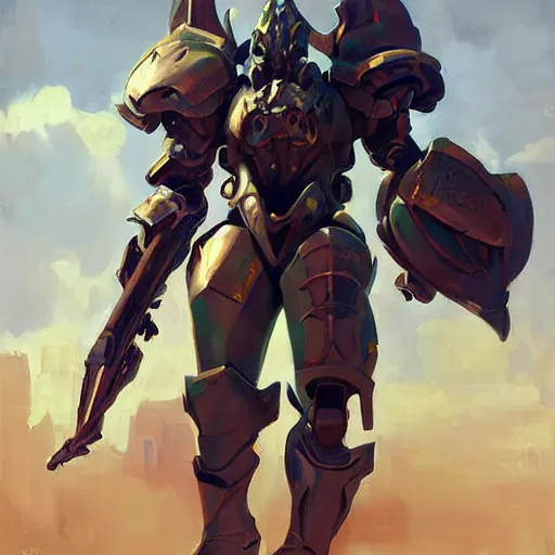 Image similar to greg manchess portrait painting of armored cthulhu as overwatch character, medium shot, asymmetrical, profile picture, organic painting, sunny day, matte painting, bold shapes, hard edges, street art, trending on artstation, by huang guangjian and gil elvgren and sachin teng