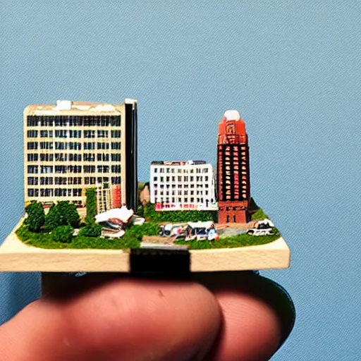 Prompt: miniature of Knoxville, tennessee sitting on a table.