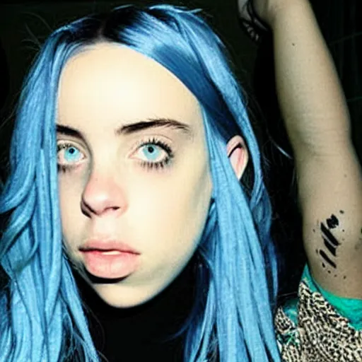 Image similar to billie eilish on a 2 0 1 2 facebook photo