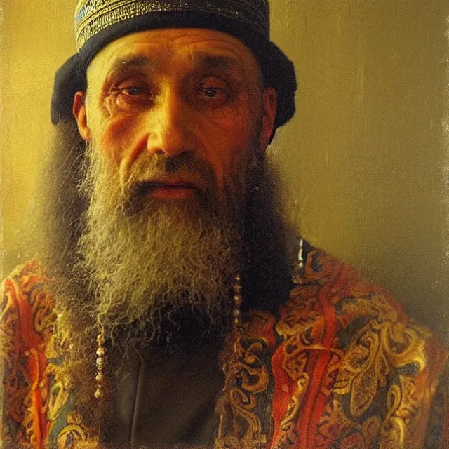 Image similar to “Realist Portrait of an Orthodox Priest by Andrey Shishkin, Oil on Canvas”