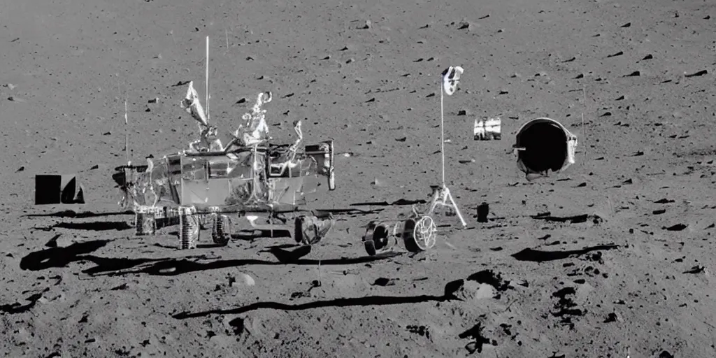 Image similar to A space engineer on the moon