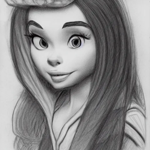 Image similar to milt kahl pencil sketch of chloe grace moretz in disney snow white