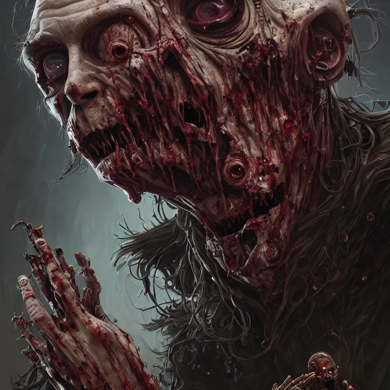 Image similar to scary horrific star wars, zombie han solo, dark fantasy, body horror, sores and scars, undead. highly detailed, biopunk, digital painting, by greg rutkowski, artgerm and alphonse mucha