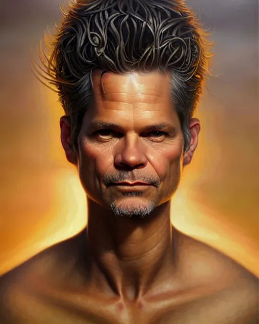 Image similar to detailed portrait of timothy olyphant olive! with pimento! by tomasz alen kopera and peter mohrbacher and johanna martine! and margaret keane! elegant alluring luminescent