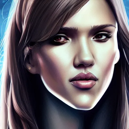 Image similar to Jessica alba, Charlie Bowater art style, digital fantasy portrait