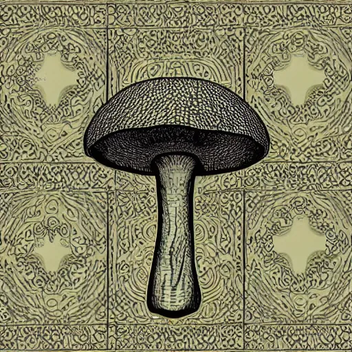 Prompt: blueprint electronic mushroom victorian style