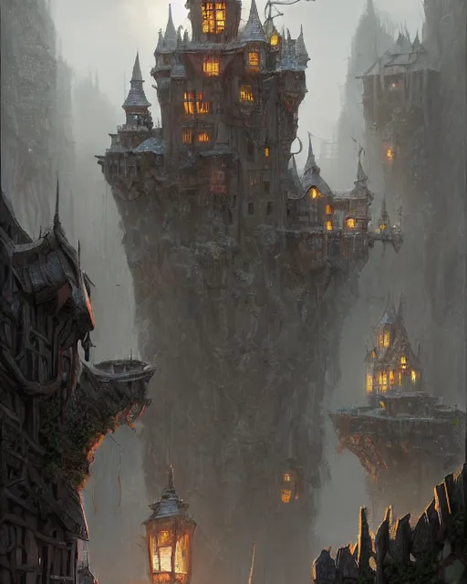 Prompt: dramatic scene at the gallows pole, the courtyard of a robust fantasy castle, calming, uplifting mood, ultra realistic, funny, small buildings, highly detailed, epic lighting, illuminated, cinematic, morning, art by eddie mendoza